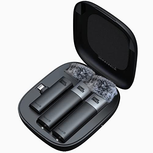 PIXEL Wireless Lavalier Microphone for iPhone iPad, MFi (Made for iOS) Certified Wireless Clip-on Mic Wireless Microphone System with 1 Receiver & 2 Transmitters for Vlog, Interview, Live Broadcast - size: Voical M Lightning for iPhone