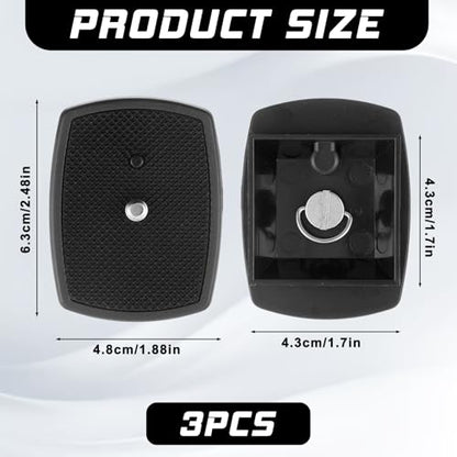 3 PCS Universal Tripod Quick Release Plate 43x43mm, Camera Quick Release Plate Tripod Camera Mount Plates Cameras Mounting Adapter for Tripods and Cameras Tripods Mount for Efficient Photography