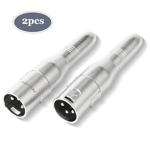 XLR 3 Pin Male to 1/4" 6.35mm Female Jack Socket Audio Adapter, Professional Grade Conversion Adapters, Audio Cable Mic Cord Adapter Plug, Silver 2-Pcs - size: XLR Male, style: 2 pcs
