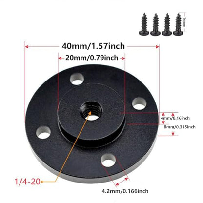 JianLing 2PCS Hot Shoe Mount Nut Adapter 1/4 Camera Mounting Base with Screws B16-D40 40mm Surveillance Stabilization Flash Accessory for Tripod Monopod Equipment