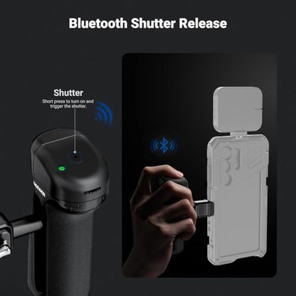 NEEWER Quick Release Side Handle with Bluetooth Shutter, Cold Shoe, 360° Rotation, Compatible with iPhone Android NEEWER Phone Cage Blackmagic Camera App for Focus/Zoom, PA148E - style: PA148E