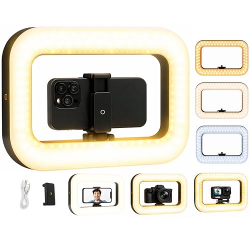 Smartphone Video Rig LED Ring Light, Rechargeable Handheld Phone Video Stabilizer, 8000mAh Built-in Battery for Recording & Streaming, Camera, YouTube, Tiktok, Makeup, ZanaTech
