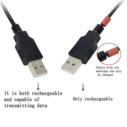 YOUCHENG 30cm USB 2.0A Female to Dual A Male Y Hub Adapter Cable for Computers and Mobile Phones - Data Transmission on One Port (2-Pack)