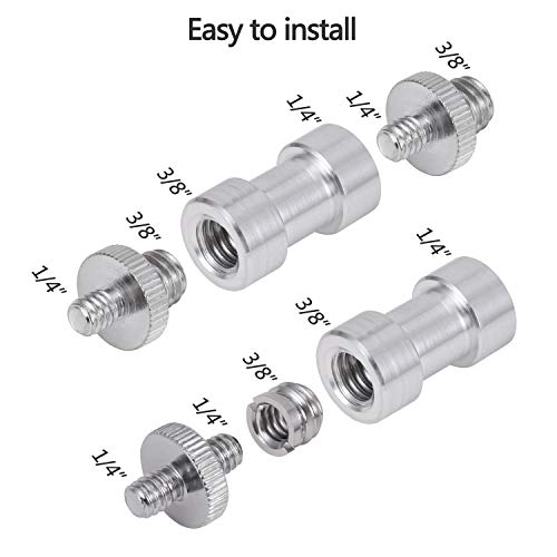 22pcs Camera Screw Adapter, KWOKWEI Camera Screw Mount Set 1/4" to 1/4" and 1/4" to 3/8" Tripod Screw Adapter Converter, Metal Camera Mount Adapter for Camera, Monopod, Ball Head, Light Stand - style: A-22Pack