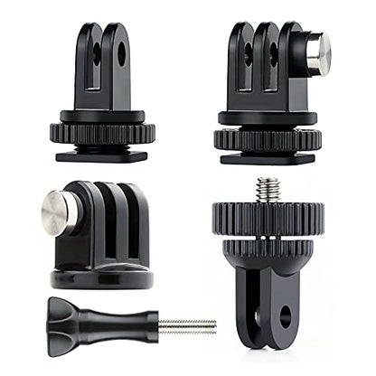 SOONSUN Tripod Mount Kit with 1/4"-20 Conversion Adapter and Cold Shoe Mount with 1/4" Thread, Compatible with GoPro Hero 13 12 11 10 9 8 7 6 5, DJI Osmo, AKASO, SJCAM, Insta360, DSLR Cameras