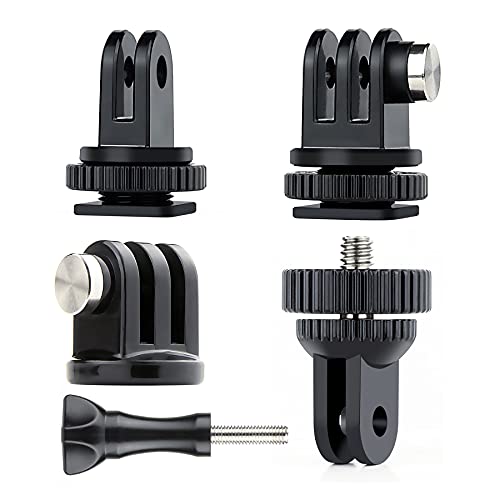 SOONSUN Tripod Mount Kit with 1/4"-20 Conversion Adapter and Cold Shoe Mount with 1/4" Thread, Compatible with GoPro Hero 13 12 11 10 9 8 7 6 5, DJI Osmo, AKASO, SJCAM, Insta360, DSLR Cameras