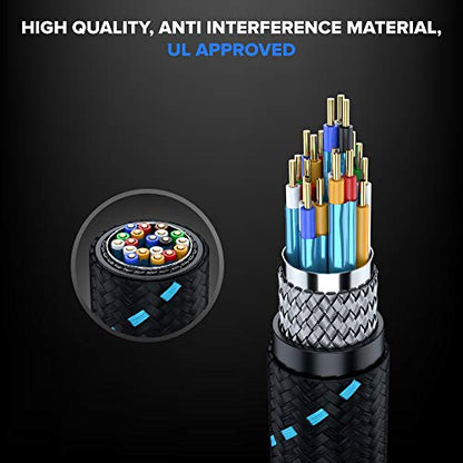 Maximm Hdmi Cable 4K 20 Ft, 5 Pack, Braided, 18Gbps, Hdmi 2.0, Gold-Plated - color: 5 Pack, size: 20 Feet