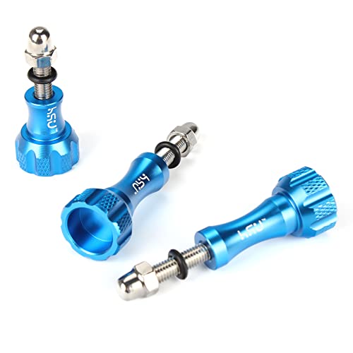 HSU Aluminum Thumbscrew Set + Wrench for Gopro Hero 13, 12, 11, 10, 9, 8, 7, 6, 5, 4, 3, Gopro Session, AKASO Campark and Other Action Cameras (Blue) - color: Thumbscrew Set + Wrench(Blue)