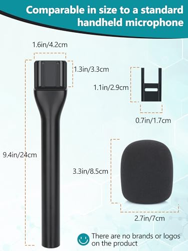 YOUSHARES Universal Interview GO Handheld Adapter for DJI Mini, 2-Pack Wind Muff and Lavalier Mic Adapter Handheld Stand Set - color: Gray Wind Muff (2 Pack)+Interview handheld