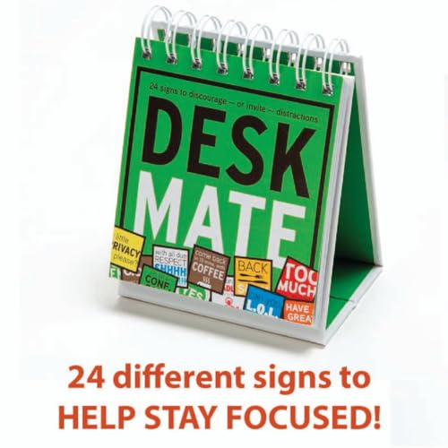 Trainers Warehouse Deskmate - Desk Accessories, Desk Signs, Funny Office Gifts | 24 Signs to Discourage (or Invite) Distractions in an Open Office or WFH Setting, 4.25 x 1 x 0.39 inches - size: DeskMate