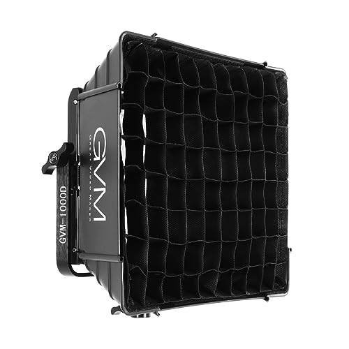 GVM 2 Packs Foldable Softbox Diffuser with Grid Beehive for GVM 1000D Series Video Light, Suitable for Studio Lighting, Portrait Photography, Led Panel, Gaming, Filming