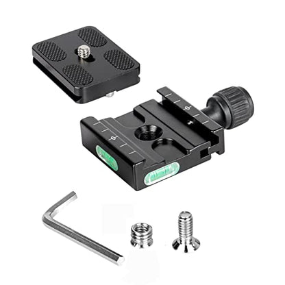 Koolehaoda 50mm Quick Release Plate & Clamp Set - Aluminum, Arca Swiss | QR Plate Adapter with Clamp, Arca-Swiss Standard Compatible, for DSLR Camera Tripod Ball Head Monopod Gimbal Stabilizer - color: KQ-50 QR pale