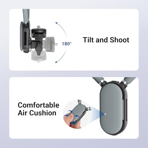 NEEWER Neck Mount Compatible with GoPro DJI Insta 360 Action Cameras, Quick Release Neck Holder with Air Cushion & Adjustable Chest Strap, Accessories Kit for POV Vlogging Video Recording, GP49 - style: GP49