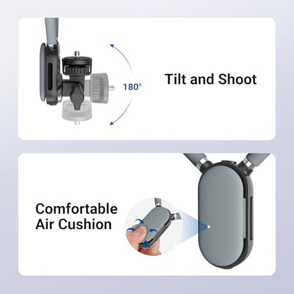 NEEWER Neck Mount Compatible with GoPro DJI Insta 360 Action Cameras, Quick Release Neck Holder with Air Cushion & Adjustable Chest Strap, Accessories Kit for POV Vlogging Video Recording, GP49 - style: GP49