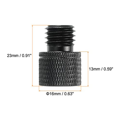 MECCANIXITY Mic Stand Adapter 3/8 Female to M12 Male Camera Screw Thread Adapter for Microphone Tripod Stand Black 2 Pack - size: M12
