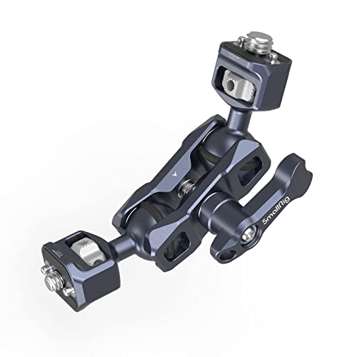 SMALLRIG Articulating Magic Arm, 3/8"-16 Screw for ARRI & 1/4"-20 Screw | With retractable pins. 360° rotation, 12 lb load for monitors, cameras, lights.