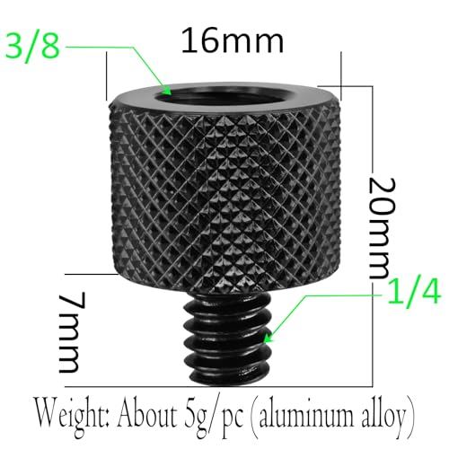 Camera Screw Converter 1/4" to 3/8" Tripod Screw Adapter, BENACES 3-Piece 1/4" Male to 3/8" Female Threaded Nut Connector, 1/4Inch Male Screw to 3/8Inch Female Threaded Adapter (1/4" to 3/8") - style: 1/4" male to 3/8" female