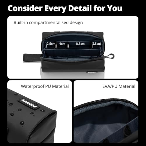 AMBITFUL ZOOM P1 Storage Case for DJI Osmo Pocket 3/4/360, Waterproof PU Leather Carrying Bag, Multi-Layer Large Capacity Travel Pouch, Shoulder Strap Compatible, 170g Compact