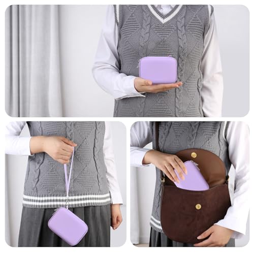 RAIALL Carrying Case for Canon PowerShot ELPH 360 HS A/IXY 650/ Canon IXUS 285 HS/Sony DSCW830/ CAMKORY/VAHOIALD Digital Camera, Vlogging Camera Travel Bag, Mesh Pocket for Batteries, Purple - color: Purple