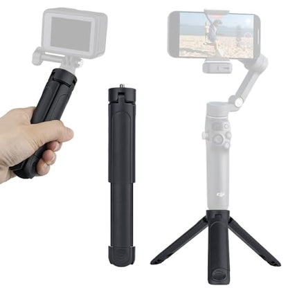 Mini Tripod for DJI Pocket3/4 2-in-1 Desktop Stand & Grip Handle - Ultra Portable Geared Heads Tripod for DSLR Webcam Phone 1/4” Mount 2oz Lightweight
