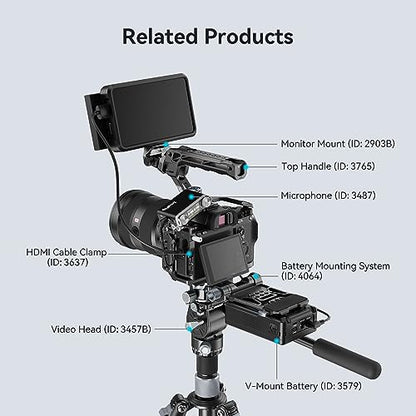 SmallRig A7RIII / A7III / A7M3 Camera Cage for Sony A7RIII / A7III / A7M3 Camera (ILCE-7RM3 / A7R Mark III), w/Shoe Mount, Built-in NATO Rail, Accessible for Sony XLR-K2M/K1M, Black – 2087