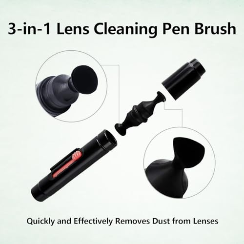 3Pcs Camera Lens Cleaning Kit Including Camera Cleaning Pen Brush Air Blaster Blower and Lens Brush Blower Brush Dust Cleaner for SLR Camera Telescope Magnifying Glass Photography