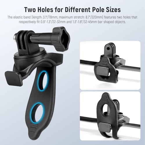 NEEWER Flexible Mount Wrap Band Compatible with GoPro DJI Insta360 Action Cameras, Motorcycle Bike Handlebar Roll Bar Tube Clip Holder Bracket Accessories for Photography Video Recording, GP-77 Black - style: GP-77