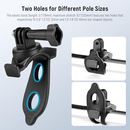 NEEWER Flexible Mount Wrap Band Compatible with GoPro DJI Insta360 Action Cameras, Motorcycle Bike Handlebar Roll Bar Tube Clip Holder Bracket Accessories for Photography Video Recording, GP-77 Black - style: GP-77
