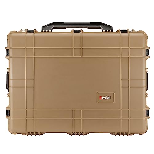 Eylar 31.5" X-Large Protective Roller Hard Case for Cameras, Drones, Tools, and AV Equipment with IP67 Waterproof, Shock Resistant, and Customizable Foam Inserts (Tan FDE) - color: Tan