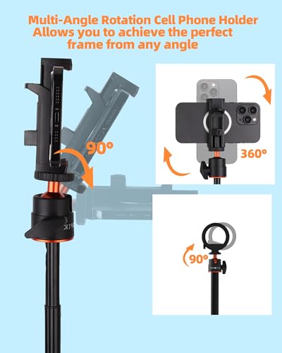 Phopik 56" Magnetic Tripod for iPhone,Phone Tripod MagSafe Compatible with iPhone/Android,GoPro, DJI Osmo Pocket 3,Protable Selfie Stick Tripod for Vlogging, Video Recording,Travel Content Creators - size: SS25