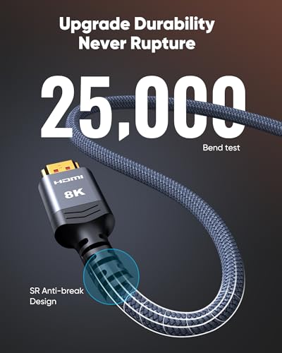Highwings 8K60HZ HDMI Fiber Optic Cable 2.1 100FT Long, Unidirectional 48Gbps High Speed HDMI Cord 4K120Hz HDCP Compatible for Monitor Roku - size: 100 feet