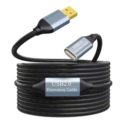 Active USB Extension Cable 50FT, USB 2.0 Type A Male to A Female Cord, High Speed 480 Mbps with 2 Extension Chipsets Signal Booster Repeater Cable-50FT - size: 50FT