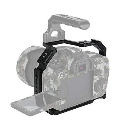 NICEYRIG Camera Cage for Canon 80D 90D 70D, with NATO Rail Cold Shoe and 1/4 3/8 Locating Hole - 371