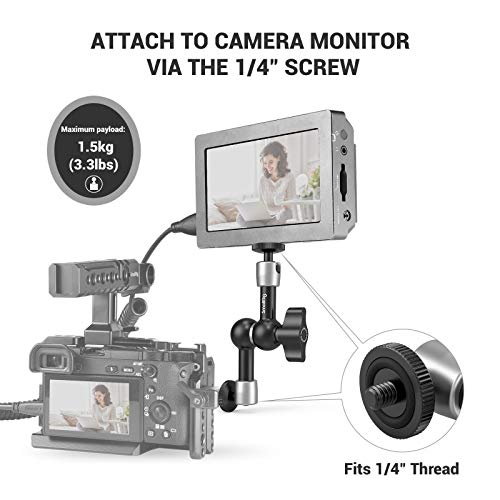 SmallRig 5.5 Inches Adjustable Friction Articulating Magic Arm, with Both 1/4" Screw for LCD Monitor/LED Lights - style: 1-Pack