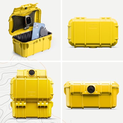 Evergreen 58 Waterproof Dry Box Protective Case - Travel Safe/Mil Spec/USA Made - for Cameras, Lenses, Phones, Pistols, First Aid, Boating, Water Sports, Tacklebox, Ammo Can, Deck Boxes - color: Yellow