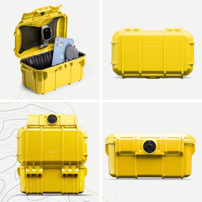 Evergreen 58 Waterproof Dry Box Protective Case - Travel Safe/Mil Spec/USA Made - for Cameras, Lenses, Phones, Pistols, First Aid, Boating, Water Sports, Tacklebox, Ammo Can, Deck Boxes - color: Yellow
