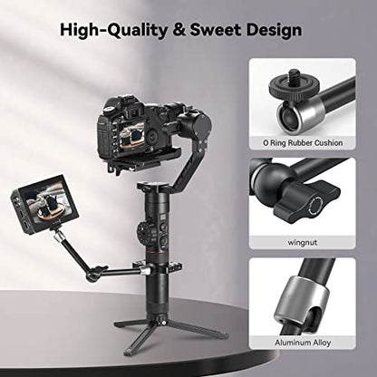 SmallRig 9.8 inch Adjustable Articulating Magic Arm with Both 1/4" Thread Screw for LCD Monitor/LED Lights - 2066B - style: 1-Pack