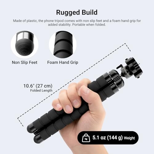 NEEWER Basics Flexible Phone Tripod, Mini Small Octopus Desk Stand Holder, Vlog Selfie Stick for Cell Phone Camera Compatible with iPhone GoPro DJI Insta 360 Action Camera for Video Recording, TP001 - style: TP001
