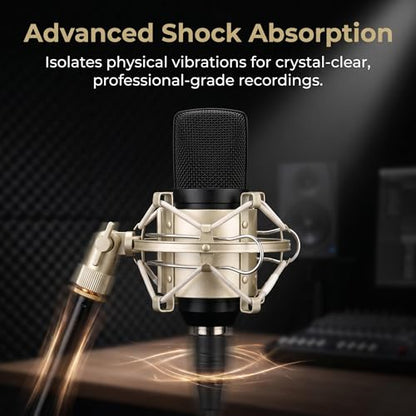 Miwayer Universal Microphone Shock Mount, Cobweb Anti-Vibration Suspension, Compatible with 1.6-1.8 Inch Large Diaphragm Condenser Mics for CAD U37, NW-700, MXL770, GLX220, Universal Studio Mic Clip - size: 1.6-1.8"(42-47mm) Silver