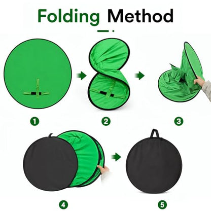 57in Portable Green Screen Chair Backdrop: Double-Sided Foldable Greenscreen Chroma Key Background for Streaming, Video Calls, Photography & Gaming