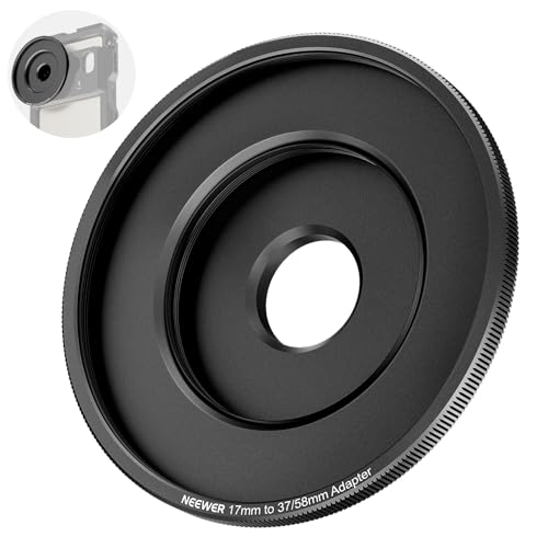 NEEWER 17mm to 37mm & 58mm Lens Filter Adapter Ring, Compatible with Beastgrip 37mm Lenses 58mm Filters Phone Cage Rig Stabilizer for iPhone 16 15 Pro Max S24 Ultra Video Recording, PA062 - style: 17mm to 37mm & 58mm