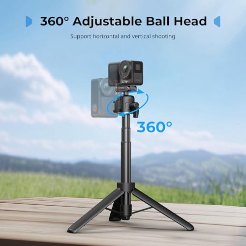 SmallRig Action Camera Selfie Stick Tripod, 7.8-21.6in Extendable, 360° Ball Head, Cold Shoe Mount, Detachable Adapter Only for DJI Action 5 Pro/4/3 (Not for Action 6), 1/4-20" Screw for Webcam - 5435 - style: for DJI action camera (5 Pro/4/3)