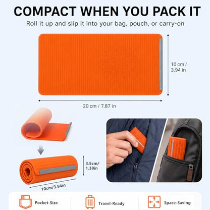 Airplane Phone Holder, Portable Foldable Silicone Aluminum Phone Holder,Textured Non-Slip Surface Flexible Silicone Tablet Stand 0.12" Ultra-Thin Desktop Mount for Home Office Travel Treadmill - color: A-Orange-1PCS