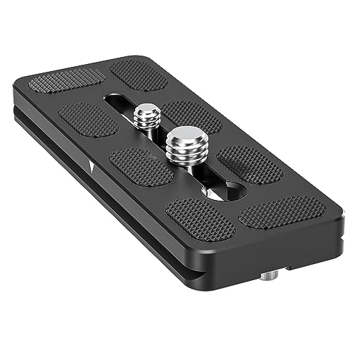 Leofoto PU-D Universal Quick Release Plate, 90mm/100mm Long Camera Plate, 1/4" and 3/8" Screws, Arca Compatible (PU-100D) - size: 100mm