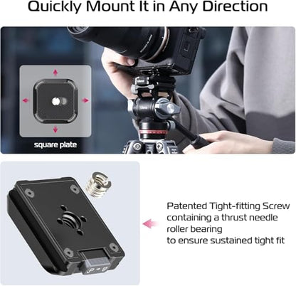 ULANZI UKA02 Quick Release Plate with 1/4" Screw, Camera Tripod Mount Adapter Compatible with UKA01, UKA03/Arca Swiss (Only Top Plate) - size: Top plate