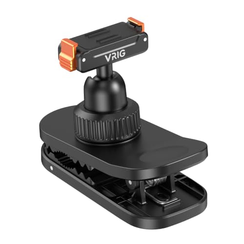 VRIG Backpack Strap Mount for Action Camera, 360 Backpack Shoulder Clamp Mount with Quick-Release Adapter for DJI Osmo Action 6/5 Pro/ 4/3/ Osmo Nano (AC-99 Osmo-Action Base) - size: AC-99 Osmo-action base