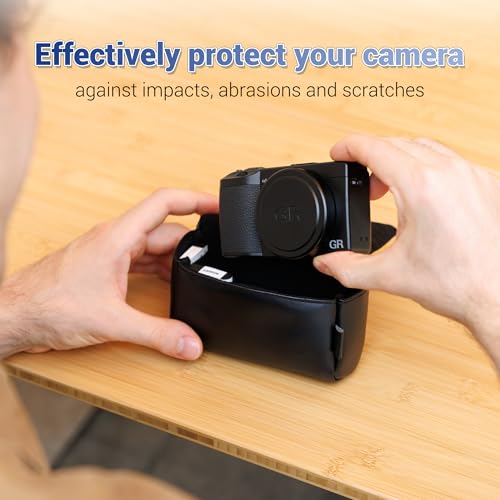 Small Camera Case for Ricoh GR IV GR III SONY RX100 VII SX740 KODAK FZ55 | without Strap,Premium Microfiber Leather, Small Camera Pouch, for CANON SX740 G7XMIII KODAK FZ45 FZ55 H35N LUMIX ZS99 ZS300 - color: PU Digital camera case Black