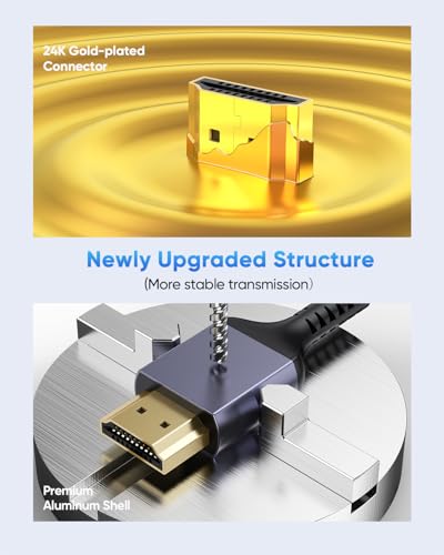 8K Coiled HDMI Cable 1FT-3.3FT, Short HDMI Cable Coiled [Aluminum Shell] Supports 8K@60Hz, 4K@240Hz, 48Gbps, eARC, Dynamic HDR Compatible with Camera/Camcorder/Field Monitor/Laptop/HDTV/PS5