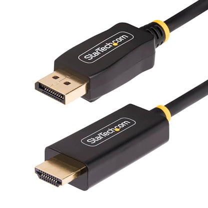 StarTech 6.6ft Active DP to HDMI 2.0b Cable, 4K 60Hz, HDR | 2m, Active Video Converter, 4:4:4 RGB, 7.1ch Audio, HDCP 1.4/2.3, Backward Compatible 4K 30Hz, DisplayPort to HDMI 2.0b