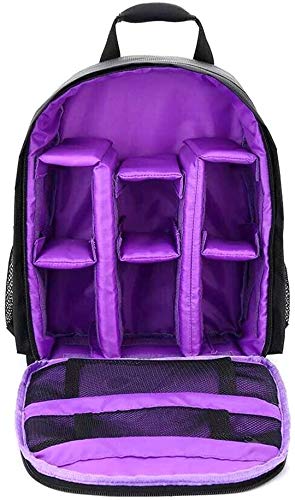 Docooler Camera Backpack Waterproof Shockproof Camping Bag Small Dslr Camera Bag Travel Rucksack Camera Bag For Canon Dslr Sony - color: Purple